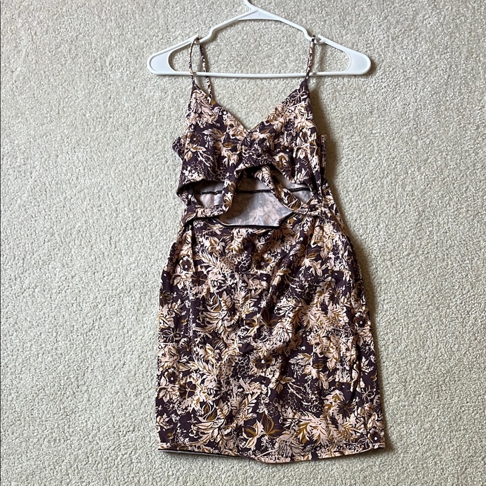 Purple Floral Mini Dress